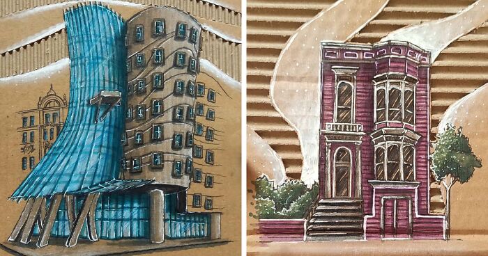 Woman Uses Cardboard As A Medium For Amazing 3D Architectural Art (26 Pics)